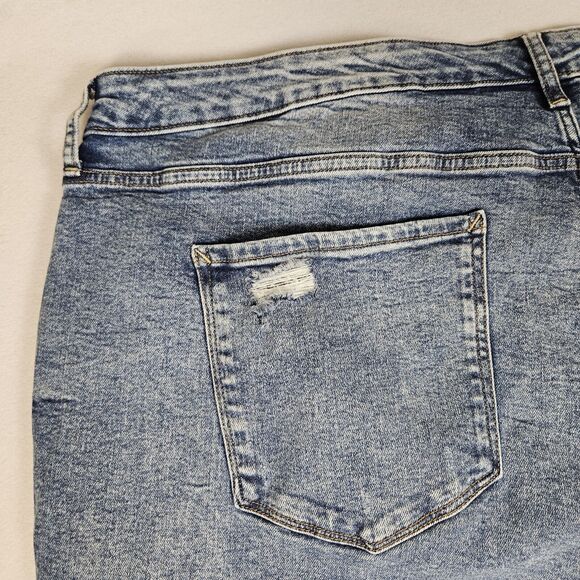 A.N.A Curvy High Rise Distressed Straight Jeans Womens 30W Stretch Denim Blue - Picture 8 of 13